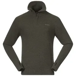 Bergans Herren Ulriken Wollpullover - XXL - Dunkelgrün - Der Ulriken Pullover aus hochwertiger Merinowolle bietet optimalen Tragekomfort und Wärme. Ideal als äußere Schicht bei kühlem Wetter oder als wärmender Midlayer unter Jacken. Slim Fit Passform für einen modernen Look.