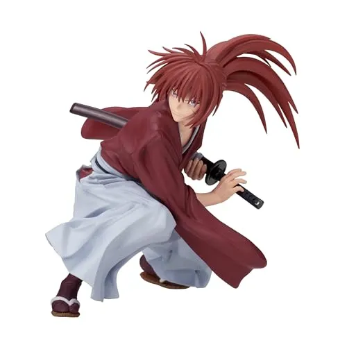 Banpresto Kenshin Himura Rurouni Kenshin Action Figur - Actionfigur aus PVC, 12 cm groß, handgefertigt und ideal für Anime-Fans. Lieferung in umweltfreundlicher Verpackung mit Basisständer.