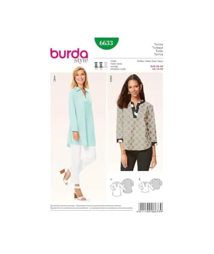 burda style Schnittmuster Damen Tunika #6633 Gr. 36-46 von burdastyle