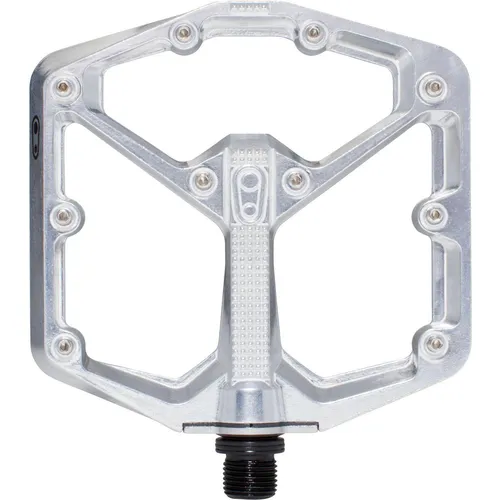 STAMP 7 breite, polierte Silberpedale - Fahrradpedale mit optimaler Oberfläche und minimalem Profil, bieten überragenden Halt durch konkave Plattform und verstellbare Stifte für maximale Traktion.