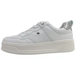 TT.BAGATT D31-AJJ06 Damen Schnürer, White/Silver, 41 EU - Damen-Sneaker mit stabilen Plateau-Sohlen für optimalen Komfort und Selbstvertrauen, ideal für lässige und elegante Outfits.