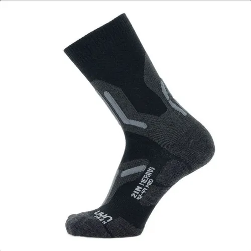 UYN Trekkingsocke Merino 2in Mid grau/schwarz Herren von UYN