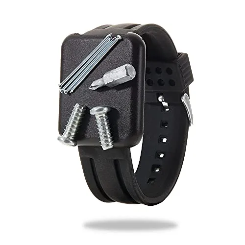 achilles Magnetarmband für Handwerker, Starkes Magnetband bis 2 Kg Traglast, Magnetband hält Schrauben, Nägel und Werkzeug zum freihändigen Arbeiten, 50x40x8mm (Schwarz)