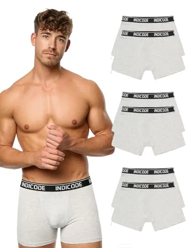 Indicode Herren INMilano 6er Pack Boxershorts - Herren-Boxershorts im praktischen 6er Pack, ergonomische Passform und breiter Bund für optimalen Halt und Komfort im Alltag, Sport und Freizeit.