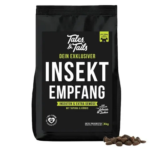 Tales & Tails InsektEmpfang Soft Trockenfutter, 4000g - Hundefutter auf Insektenbasis, getreidefrei und besonders verträglich – ideal für Allergiker. Reduziert den CO₂-Pfotenabdruck und sorgt für glänzendes Fell.