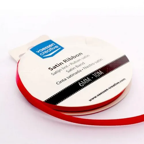 Vaessen Creative Satinband Rot - 6 mm x 10 m Schleifenband Geschenkband