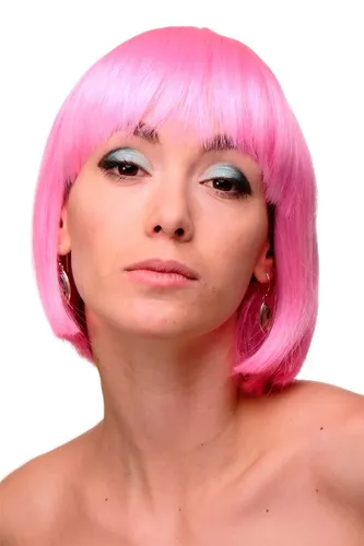 Qualitätsperücke Damenperücke Perücke Bob Page Pony zart Pink Sexy Glam GFW248F