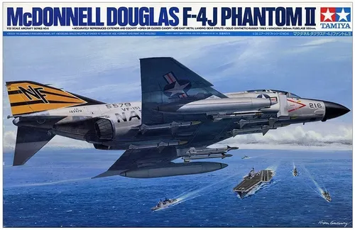 TAMIYA TM60306 1:32 McDonnell Douglas F-4J Phantom II Düsenjäger - Luftfahrt-Modellbausatz mit detailgetreuer Nachbildung, ideal für Sammler und Modellbau-Enthusiasten