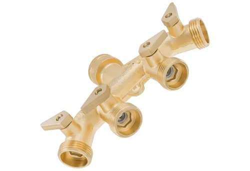 Poppstar 4-Wege-Ventil (einzeln absperrbar) 4-Wege-Wasserhahn mit 3/4 Zoll-Gewinde, max. 8,00 bar, für die Garten-Bewässerung