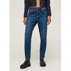 Pepe Jeans Damen Jeans Violet, Blau (Denim-vr6) - 25W / 34L - Stylische Jeans in Karotten-Passform mit hohem Bund, aus elastischem Denim-Stoff für optimalen Tragekomfort und fünf praktische Taschen.