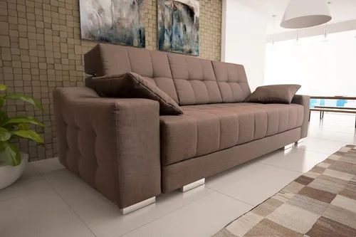 Couch Schlafsofa mit Bettfunktion – Multifunktionales 3-Sitzer Sofa - Modernes 3-Sitzer Sofa in Braun mit praktischer Bettfunktion. Ideal für Wohnzimmer und Gästezimmer. Genießen Sie Komfort und Stil in einem!