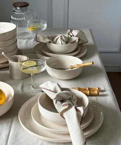 Zoha Geschirr-Set Roma 24-teilig für 6 Personen in beige von Zoha