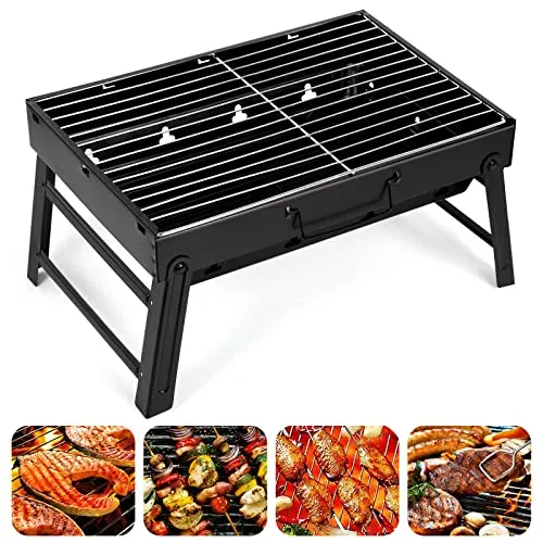 AGM Holzkohlegrill Picknickgrill Edelstahl