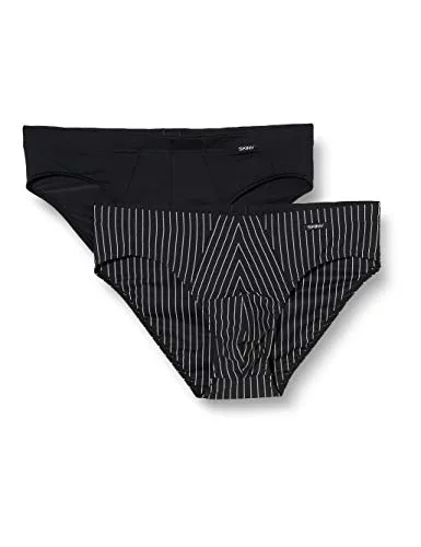 Skiny Herren Brasil 2er Pack Power Line Slip - Mehrfarbig - Funktionsunterwäsche: Bequemer Doppelpack mit elastischem Bund für optimalen Tragekomfort und klassischen Schnitt.