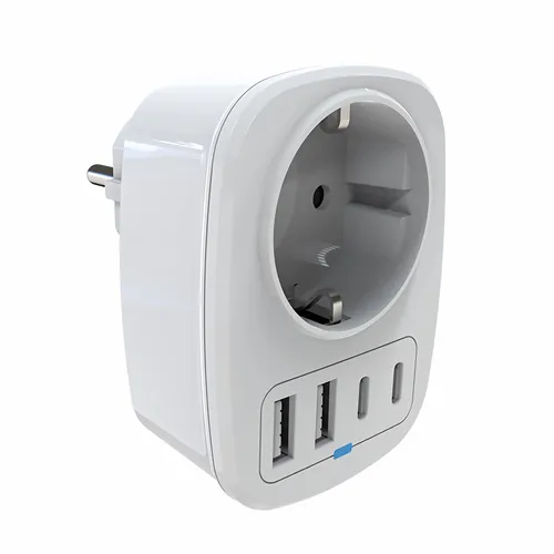 L57C EU Steckdose Steckdosenleiste + 2x USB A + 2x Typ-C Ladegerät für Handy PC