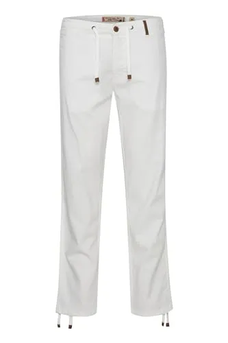 Produktbild Indicode IDIves Herren Leinenhose Sommerhose Lange Stoffhose mit Kordel Gürtelschlaufen Leinenmix Eingrifftaschen Regular fit, Größe:XL, Farbe:Off-White (002)