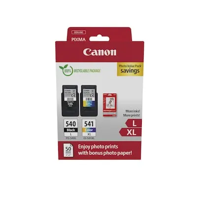 Canon PG540L CL541XL Photo Value Pack - Fotopapier Set, ideal für hochwertige Drucke und brillante Fotos