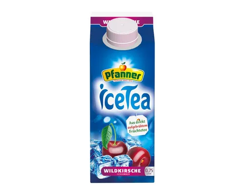 Pfanner Tee, Pfanner Ice Tea Wildkirsche Eistee Schwarzteegetränk Packung 750ml
