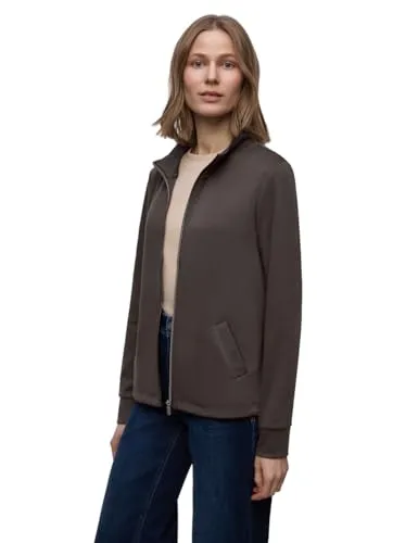 Street One Damen Jacke mit Tunnelzug - Leichte Sweatjacke mit seitlichen Tunnelzügen für eine individuelle Passform. Ideal für lässige Outfits. Mit durchgehendem Reißverschluss und praktischen Taschen.