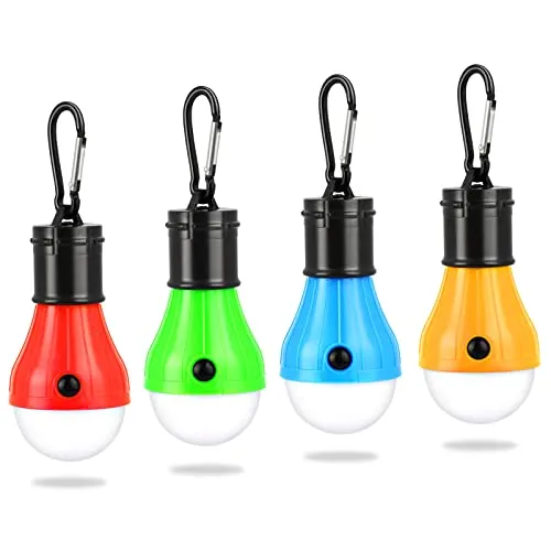 JOPHEK Camping Lampe, 4 x LED Taschenlampe Batteriebetrieben, portabel, Zeltlicht, Wasserdicht, Notfalllicht
