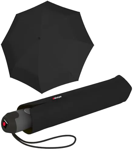 Knirps Taschenschirm E.200 Duomatic mit farbigem Griff - Black