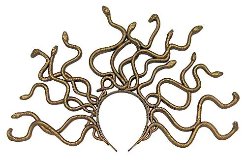 shoperama Medusa Schlangen Kopfschmuck Gold Kostüm-Zubehör Tiara Krone Kopfbügel griechische Mythologie