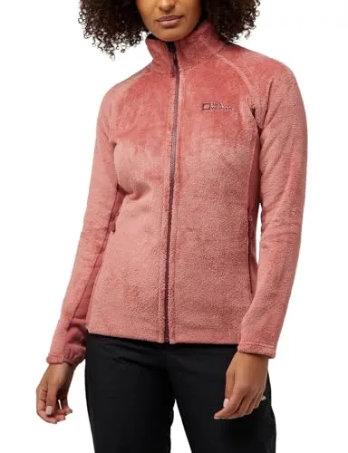 Jack Wolfskin Damen Rotwand Fz W Fleecejacke, Mineral Red, XS EU - Funktionsjacke für Damen, warm, feuchtigkeitsregulierend und atmungsaktiv mit seitlichen Stretch-Fleece-Einsätzen für optimalen Tragekomfort.
