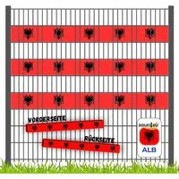 zaunzu Sichtschutz Fanartikel Albanien für Doppelstabmatten - Praktische Sichtschutzstreifen in albanischen Landesfarben. Ideal für Doppelstabmatten, einfach zu installieren und langlebig. Zeige deine Unterstützung für die Nationalmannschaft und schütze gleichzeitig deine Privatsphäre!