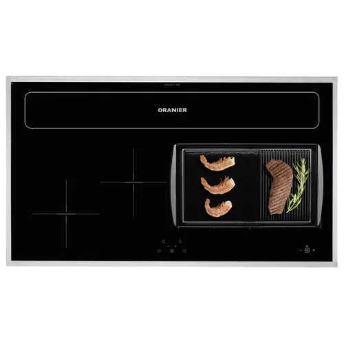 Oranier Kochfeld Induktion 90cm KXI 1092 Dunstabzug Edelstahl Rahmen Grillplatte