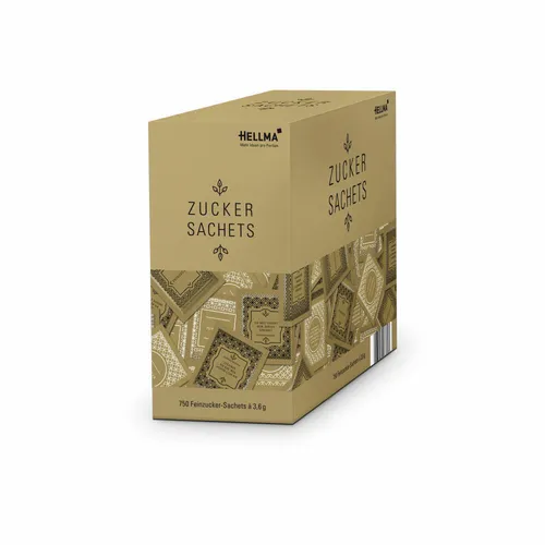 Hellma Zucker-Sachets Goldline Portionszucker Feinzucker Zuckertüte 750 Stück