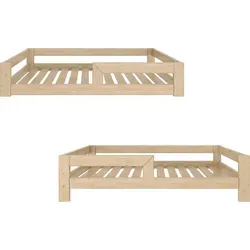 Bodenbett Montessori umbaubar zum Kinderbett, 90x190 cm Bettbeine 11 cm