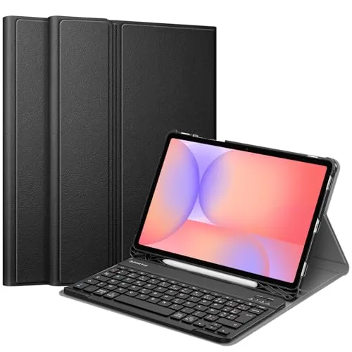 FINTIE Französische AZERTY-Tastatur für Samsung Galaxy Tab S9 FE 10,9 Zoll 2023/Tab S9 11 Zoll – kabellose Bluetooth-Tastatur mit Mehreren Positionen, Schwarz