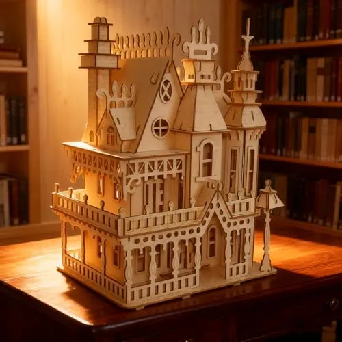CUTEROOM 3D Wooden Puzzle House Holzpuzzle Erwachsene 3D Villa Modellbau Holzbausatz für Erwachsene