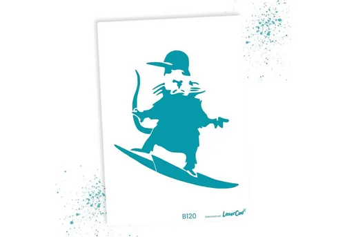 LaserCad Motivschablone BANKSY Streetart für Graffiti, Airbrush, Deko
