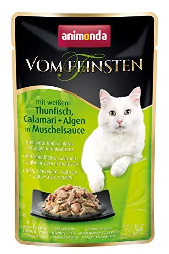 animonda vom Feinsten Katzenfutter nass mit Thunfisch + Calamari (18 x 50g), getreidefreies Katzenfutter nass ohne Zucker, mit frischen, fleischigen Zutaten