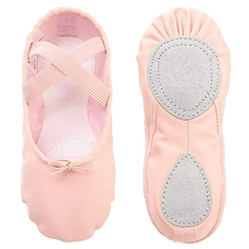 Ballettschuhe Tanzschuhe Ballerinas ballettschläppchen tanzschläppchen Gymnastikschuhe Segeltuch für Mädchen Kinder Damen,Rosa 28 …
