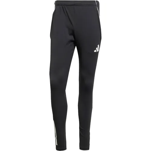 Adidas Tiro 25 Competition Trainingshose - Schwarz - Optimale Bewegungsfreiheit und trockener Tragekomfort dank AEROREADY Technologie. Die schmal geschnittene Trainingshose ist ideal für dein Workout und zeigt mit dem adidas 3-Streifen Logo deine Fußball-Leidenschaft.