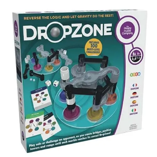 The Happy Puzzle Company DROPZONE – Kehren Sie die Logik um und Lassen Sie die Schwerkraft den Rest erledigen!