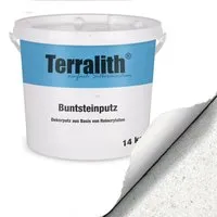 Terralith® Kunstharzputz Buntsteinputz 2mm - 15 kg - BSP124 - Dekorationsputz für Innen- und Außenbereiche, hoch mechanisch belastbar und in 200 Variationen erhältlich, ideal für strapazierte Flächen wie Sockel und Eingänge.