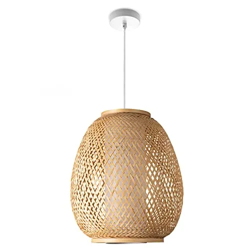 Paco Home Deckenlampe Bambus Hängelampe Ø32cm in beige von Paco Home
