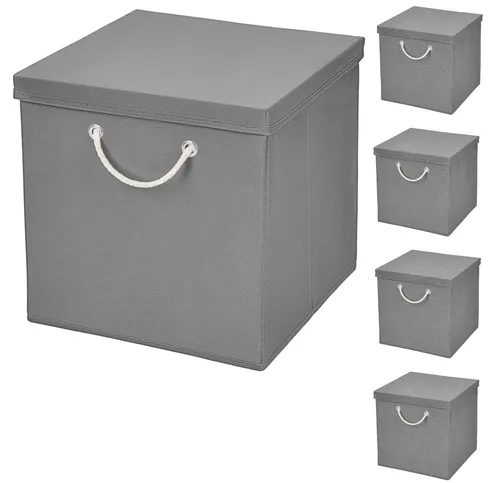 StickandShine Faltbox 5er Set 30x30x30 cm - Praktisches 5er Set Faltboxen von StickandShine in verschiedenen Farben. Ideal zur Aufbewahrung und Dekoration, einfach zusammenfaltbar und mit stabilen Wänden. Perfekt für modernen Wohnraum!