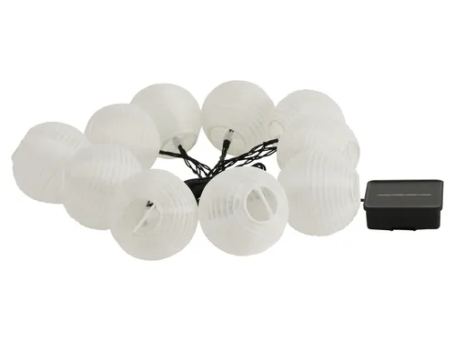 LED-Solarlichterkette, 10 Laternen, weiß