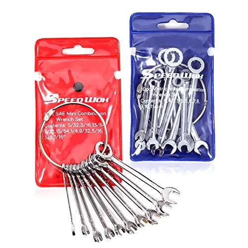 SPEEDWOX Kleine Schraubenschlüssel-Sets metrisch und Standard SAE 4mm-11mm 5/32