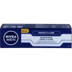 NIVEA MEN Protect & Care Rasiercreme 6er Pack - Rasur- & Bartpflege mit cremigem Schaum, der die Haut mit Meeresmineralien und Vitamin E pflegt und vor Irritationen schützt. Ideal für eine sanfte und angenehme Rasur.