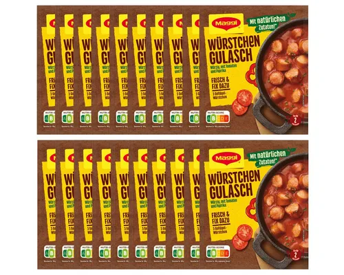 MAGGI Saucen, Maggi Fix für Würstchen Gulasch mit Tomaten und Paprika 30g 20er Pack