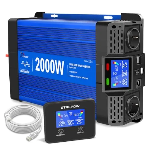 ETREPOW 2000W/4000W Reiner Sinus Wechselrichter