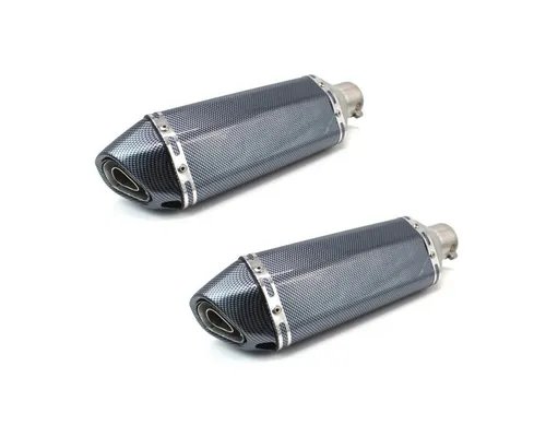 Zaddox Motor-Schutzhülle 2x Auspuff Force für Suzuki SV 650 / S / X Schalldämpfer Carbon Look S