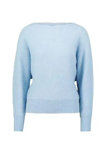zero Damen Strickpullover mit U-Boot Ausschnitt 34, Soft Chambray