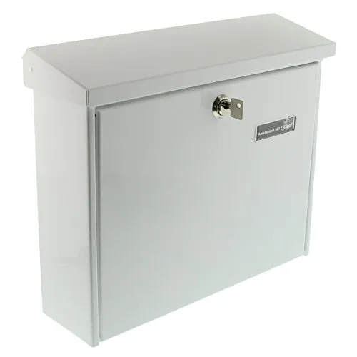 BURG WÄCHTER Briefkasten Amsterdam 20230 weiß - Eleganter Wandbriefkasten aus verzinktem Stahl mit Öffnungsstopp und Kippdach. Ideal für sicheren Postempfang und langlebige Nutzung. Made in Germany.