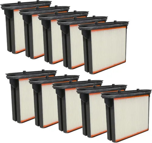10x Trade-Shop Ersatzfilter Feinstaubfilter Faltenkassette Faltenfilter Nassfilter passend für Bosch Gas 25, GAS 50 und GAS 50M Nass- / Trockensauger